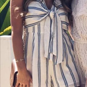 Romper striped blue and white
